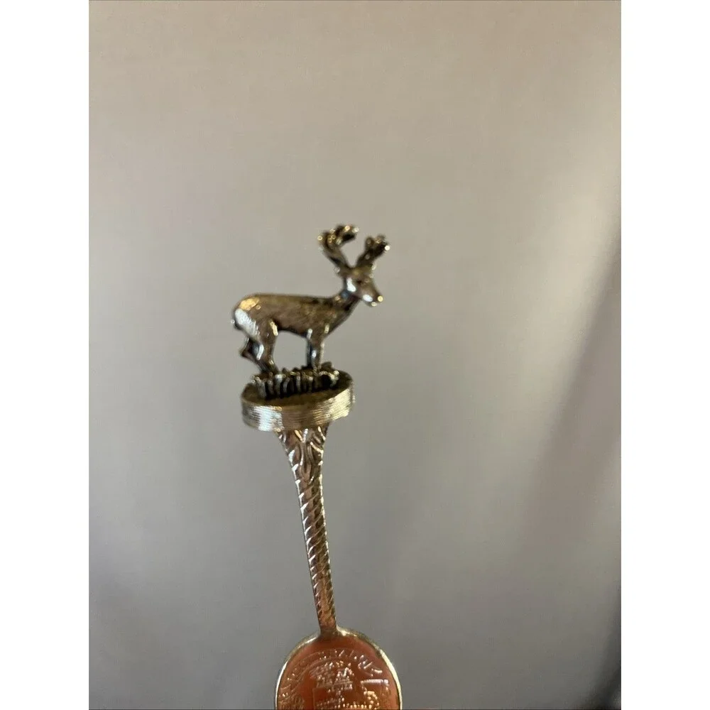 Lot 3 Digital Souvenir Spoons New Orleans Canada Animals Vintage Travel Etched